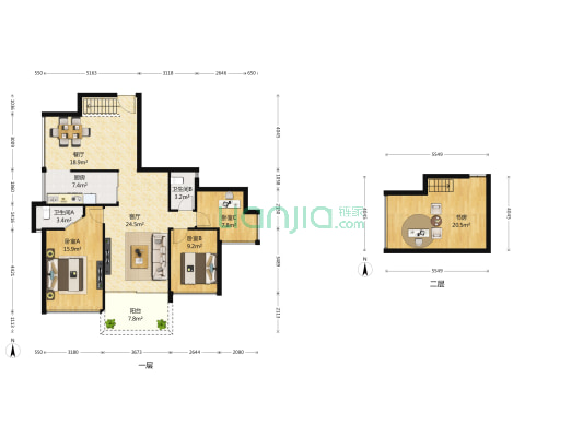 春华四季园二期 4室2厅2卫 97平方