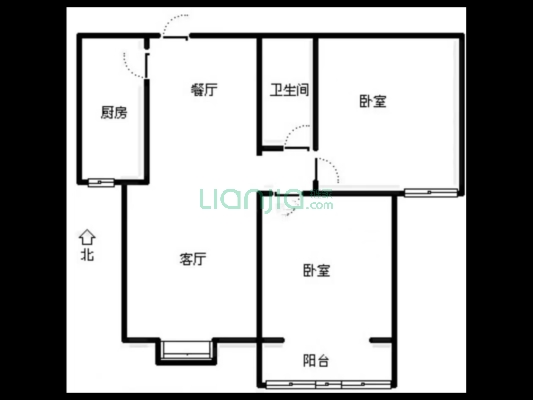 水岸花城 2室1厅 南-户型图