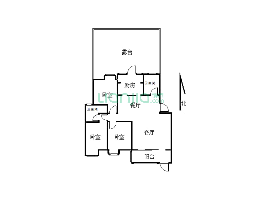 佳田塞纳城三室两厅两卫精装有证可贷款电梯房-户型图