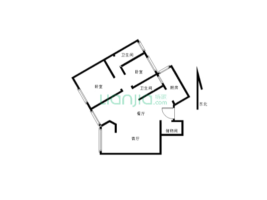 阳光名城 3室2厅 东南-户型图