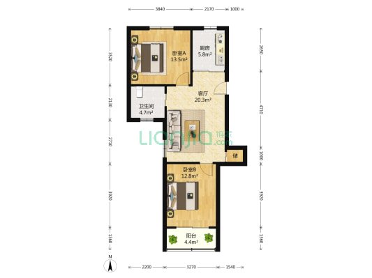 浣纱四村 2室1厅1卫 77平方