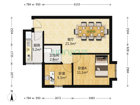 满五年家庭唯一 户型方正出行方便