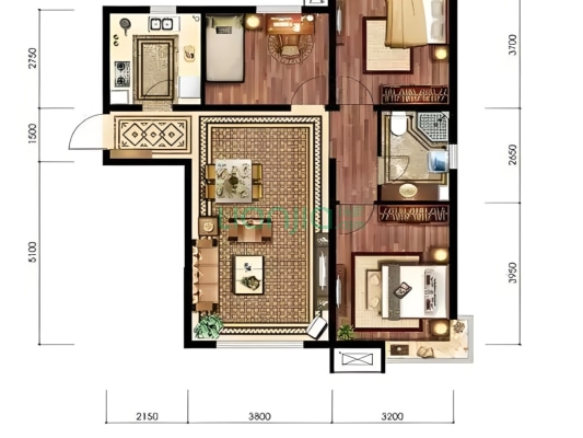精装未住三居室 南北通透  采光好  全天无遮挡-户型图
