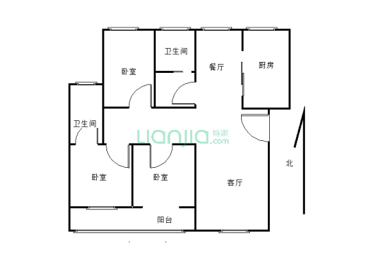 湖光花园低层164平大三室两厅两卫，简单装修拎包入-户型图