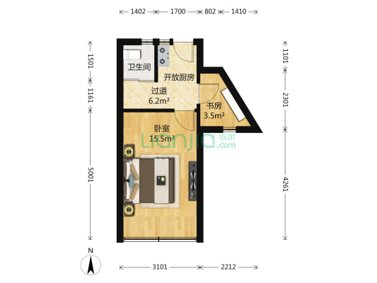 春江大楼 2室0厅1卫 38平方