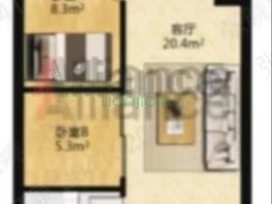 万科城际之光 2室1厅 西-户型图