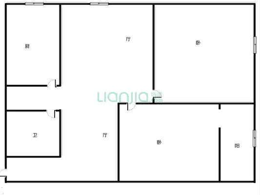 开发区中间层精装小两居满五唯一-户型图