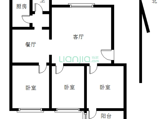 范阳路沿线房本满五 实用面积大 无遮挡-户型图