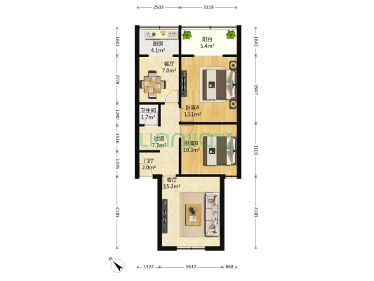 西马棚街28号 2室2厅1卫 76平方