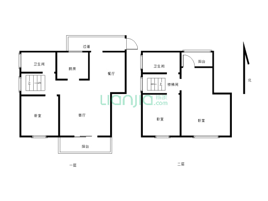 山水豪庭，三室两厅一厨两卫，带跃层-户型图