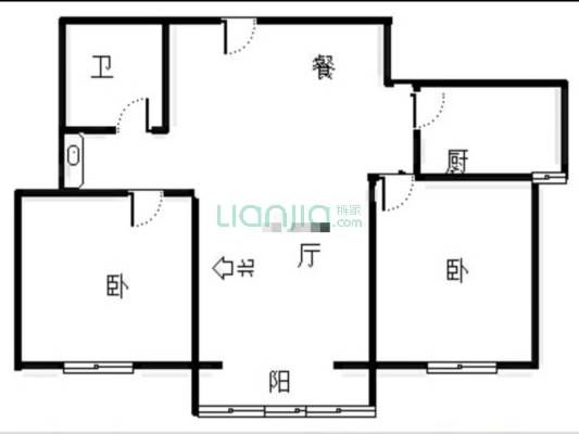 此房朝西的，一层，采光很好，简单装修-户型图