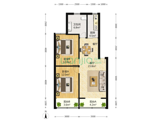 盈港新村万寿桥商住楼 2室2厅1卫 0平方