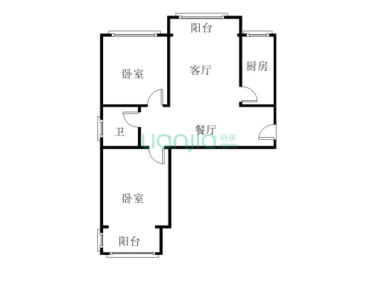 东方丽景 2室2厅 南 北-户型图