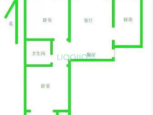 昭华锦城B区 2室2厅 南 北-户型图