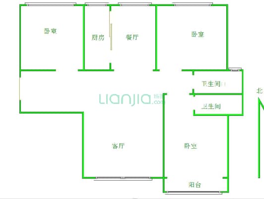 清山公爵城 3室2厅 南 北-户型图