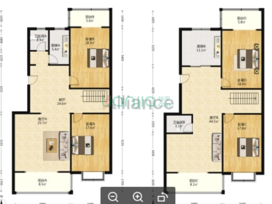 此房满五税费低一梯两户电梯房交通便利。5+6跃层-户型图