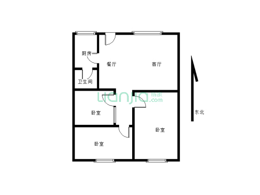 上江北 广厦小区 精装三室 房子干净 急售-户型图