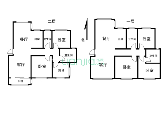 明珠世纪城A区 5室2厅 东南 西南-户型图