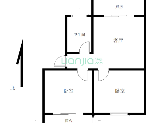 建东小区，大两室，中间楼层，有证有暖-户型图