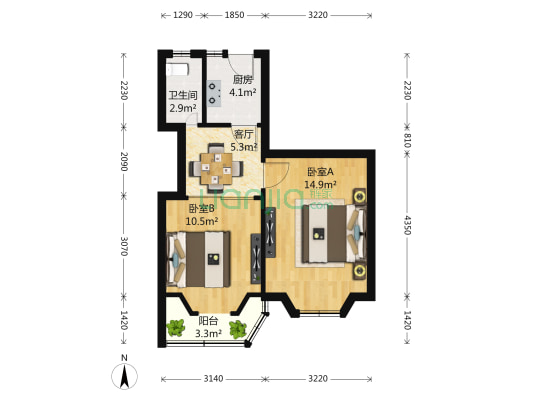 莘西路83弄 2室1厅1卫 0平方