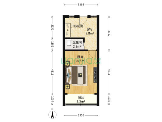沪东新村 1室1厅1卫 36平方