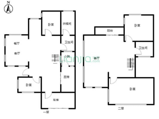 京都颐和城 5室3厅 南 北-户型图