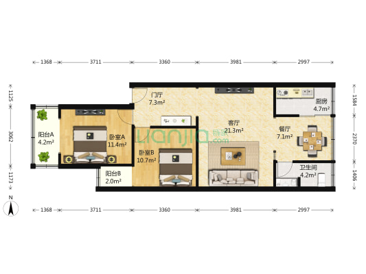 均隆街40号 2室2厅1卫 81平方