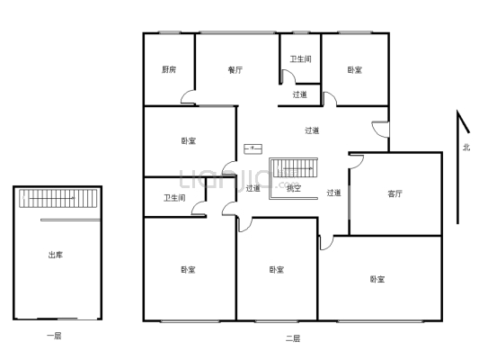 4室2厅双卫大空间带车库居住商务都可-户型图