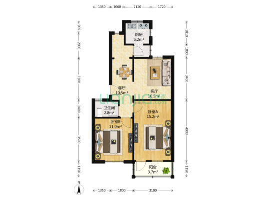 钟楼新村 2室2厅1卫 0平方