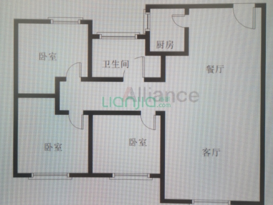 全明格局 户型方正 一梯两户 集中供暖  采光无遮挡-户型图