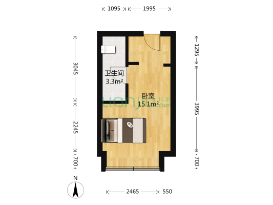 联合广场 1室0厅1卫 32平方