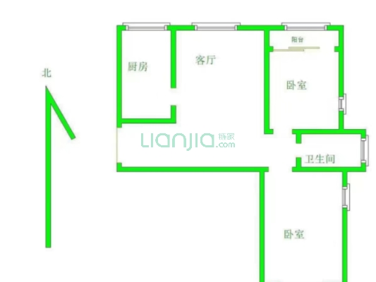 东湖片区繁华地段 优质楼盘 双阳两居室-户型图