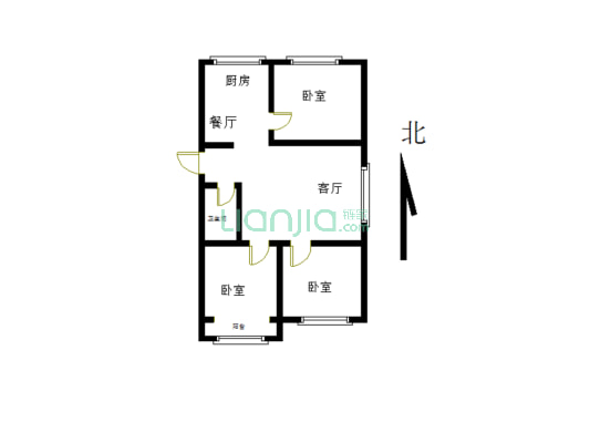 业主诚售天福家园三居室一套带地下室拎包入住-户型图