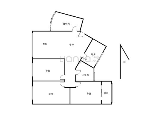 二楼的三室一厅房子，上下楼好方便-户型图