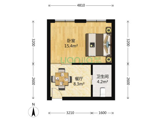 复兴坊 1室1厅1卫 39平方