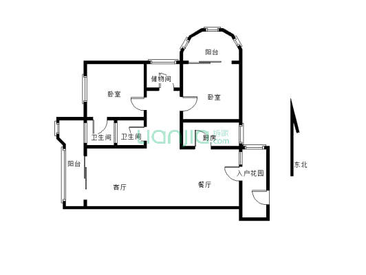 滨江国际B区精装三房双证齐全出售-户型图