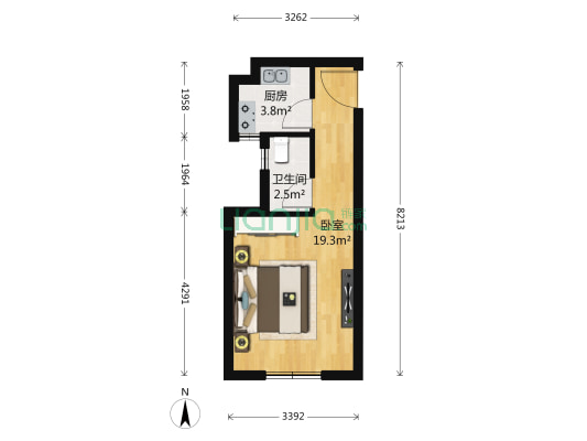 大峪小白楼 1室0厅1卫 42平方