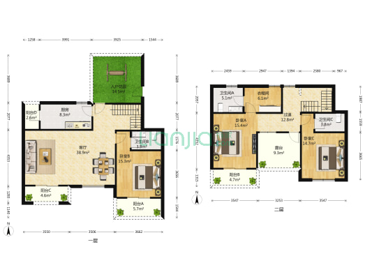 名湖豪庭珑御 3室1厅3卫 165平方