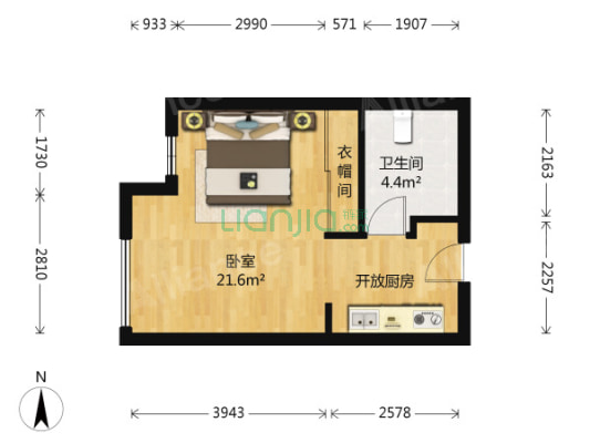 积家，精装修单身公寓双地铁口，配套成熟交通方便