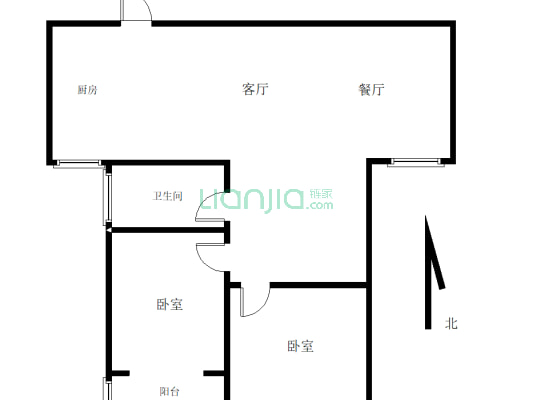 丰麟花园六楼，有电梯，有钥匙，看房方便。-户型图