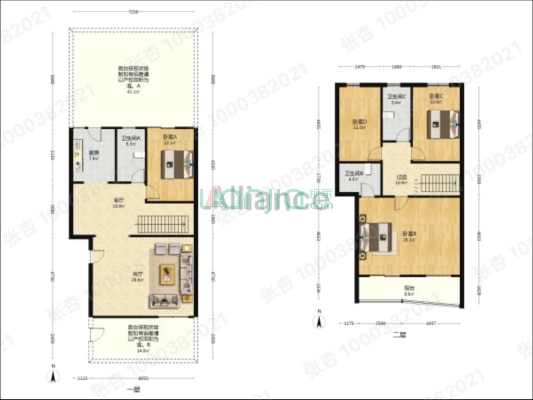 房子满五，户型好，位置好，下叠带小院。-户型图