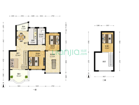 明月港湾星河湾 3室1厅1卫 68平方