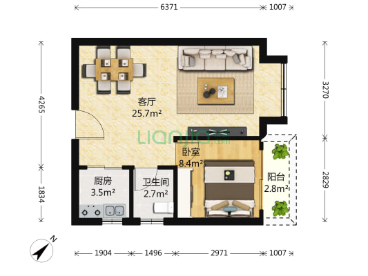 卡罗社区 1室1厅 510万