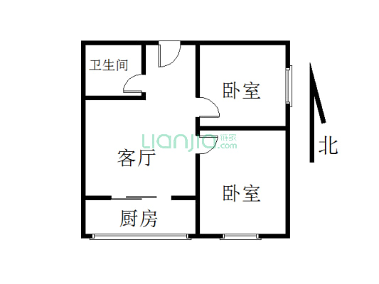 九龙广场 新装修两室 满二 未住 南户-户型图