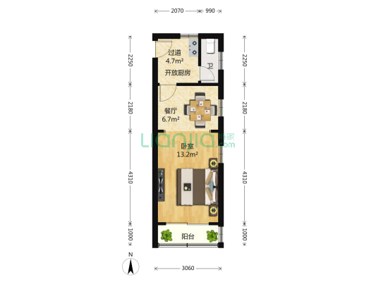 运光路55号 1室1厅1卫 38平方