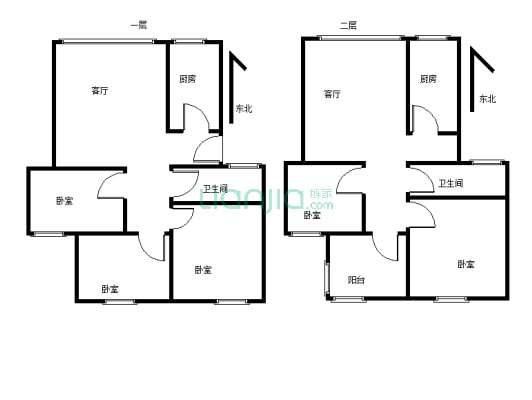 装修好的跃层，做的两一套房子，可出租可自用-户型图