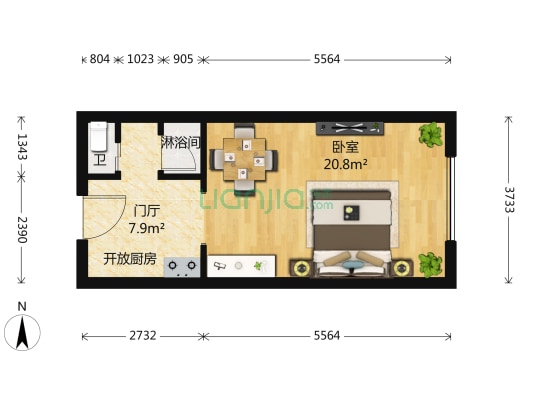 满五唯一精装修开间 万科物业 采光好