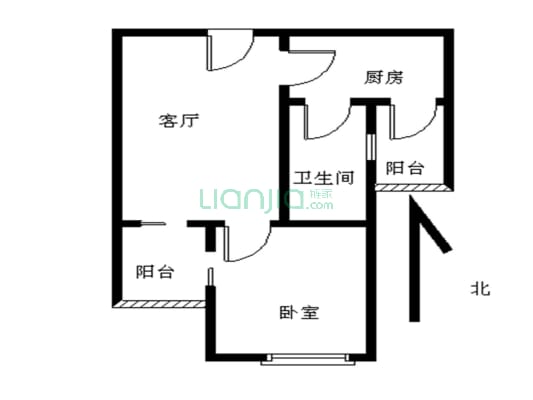 采光充足，高层一房一厅南向 户型方正