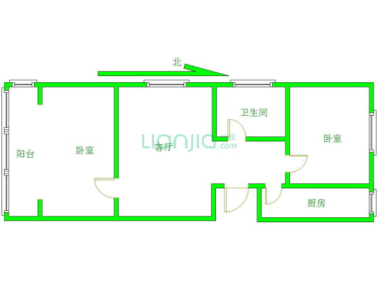 华阳路 中医院旁边 精装两居室 诚意出售-户型图
