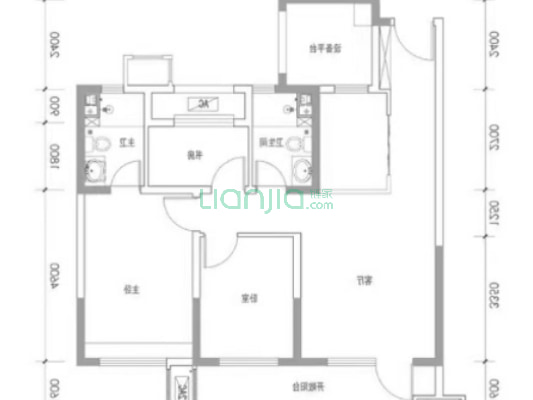 房子采光充足    大阳台    格局方正-户型图